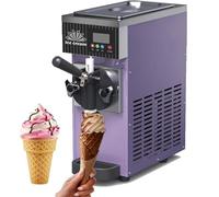 MLYYYDSS Máquina Comercial para Hacer Helados Suaves de 4-5 kg/h con tolva de 2,5 l y Cilindro de 1 l, preenfriado y Limpieza automática, Pantalla LCD táctil para restaurantes y Bares Purple