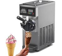 MLYYYDSS Máquina Comercial para Hacer Helados Suaves de 4-5 kg/h con tolva de 2,5 l y Cilindro de 1 l, preenfriado y Limpieza automática, Pantalla LCD táctil para restaurantes y Bares Grey