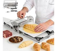 MLYYYDSS Máquina laminadora de Masa Plegable, laminadora eléctrica con 10 ajustes de Grosor (2-30 mm), Rodillo de Acero Inoxidable para panaderías domésticas y comerciales