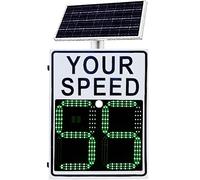 MLYYYDSS Señal de Radar de Velocidad de 61 x 89 cm, indicador de límite de Velocidad Intermitente, señal de Radar LED con energía Solar y Control Remoto, para Carreteras con límite de Velocidad White