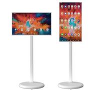 MLYYYDSS Tableta de TV portátil, Monitor portátil con Pantalla táctil y Soporte con Ruedas, móvil Inteligente inalámbrico con Pantalla táctil y Ruedas, Monitor con rotación Completa 24in-4G64G