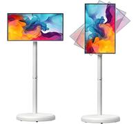 MLYYYDSS Televisor Inteligente portátil con Ruedas, Monitor táctil 1080p con batería integrada, rotación Completa, televisor con Ruedas, Tableta giratoria para el pie de la Cama 21.5in-8G128G