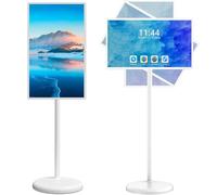 MLYYYDSS Televisor Inteligente portátil de 21,5"/24"/27"/32" con Sistemas operativo Android 13, Monitor portátil con Pantalla táctil y Ruedas integradas para facilitar su Movilidad 21.5in-4G64G