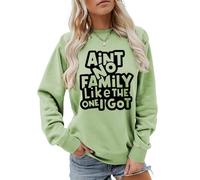 MLZHAN Aint No Family Like The One I Got - Sudadera para mujer para otoño e invierno, cuello redondo, manga larga, ropa de calle, abrigo casual, Verde oliva, XL