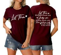 MLZHAN Arguing with Me is Pointless I Knew - Camisetas de manga corta para mujer, diseño de esqueleto de baile divertido, rojo vino, L