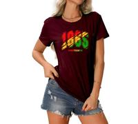 MLZHAN Camiseta del 17 de junio de 1865 para mujer Historia de los negros Vintage Tops casuales de verano afroamericanos, rojo vino, M