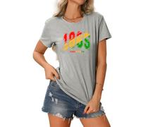 MLZHAN Camiseta del 17 de junio de 1865 para mujer Historia de los negros Vintage Tops casuales de verano afroamericanos, gris, M