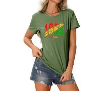 MLZHAN Camiseta del 17 de junio de 1865 para mujer Historia de los negros Vintage Tops casuales de verano afroamericanos, verde oliva, S