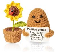 MLZTINGR Patata Hug: Serie creativa de patatas tejidas con muñeca de girasol, regalo de mujer y despedida perfecto para colegas y novia, felicidad y energía positiva