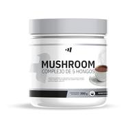 MM Supplements - Mushroom (Complejo de 5 hongos) 300g - En Polvo - Sustituto al Café - Energía - Sin Cafeína - Con Extracto de Melena de León - Aumento de Defensas - Sistema Inmunológico - Sabor Cacao