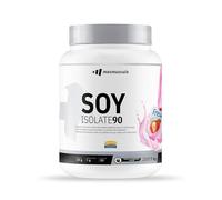 MM SUPPLEMENTS - SOY Isolate 90-1 Kg - Proteína Aislada de Soja - Bajo en Grasas y Azúcares - Ayuda a Aumentar Masa Muscular - con Complejo de Enzimas Digestivas - Vegano y sin Lactosa - Sabor Fresa