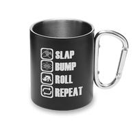 MMA BJJ Slap Bump Roll Repeat - Taza de metal con mango de mosquetón, taza de camping