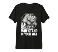 MMA Fighter Rhino Let No Man Stand Rinoceronte Artes Marciales Camiseta Premium