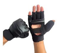 MMA Gloves, MMA Training Mitts, Black Lightweight Half Finger Grappling Gloves, Portable Design for Kickboxing, Sparring, Martial Arts, Muay Thai, Ideal Training