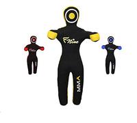 MMA Grappling Dummy, para Judo, Wrestling, Jiu Jitsu brasileño, envío y Lanzamiento sin Relleno Bolsa de Lona (Negro y Amarillo, 59 Pulgadas)