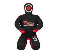 MMA Judo Punching UNFILLED Bag - Sitting Position Hands On Front Grappling Dummy (Black Canvas, 70")