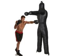 MMA Maniquí de Lucha Libre, Adultos Muñeco de Boxeo, Grappling Dummy, Colgante Posición de Pie, para Judo Lucha Artes Marciales Jiu Jitsu, Sin Relleno (Color : B Black, Size : 175cm)