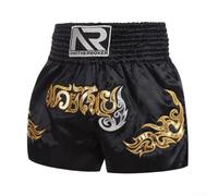 MMA Muay Thai - Pantalones cortos de boxeo unisex, transpirables, para entrenamiento, kickboxing, grappling, BJJ, jaula, pantalones cortos de lucha, talla M-XXL (negro S)