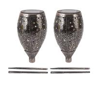 MMABEUTF 2 faroles solares decorativos de 5730 LED, luz de camino IP44, lámpara de inserción de suelo impermeable con patrón de luna y estrella hueca para caminos, jardines y paisajes.