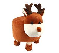 MMABEUTF Heces de Forma Mini Animal para el hogar Taburete Encantador con Muebles de Madera Maciza de Franela (Ciervo)