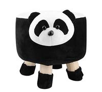 MMABEUTF Heces de Forma Mini Animal para el hogar Taburete Encantador con Muebles de Madera Maciza de Franela (Panda)