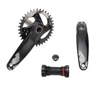 MMABEUTF para bicicleta bielas negro hueco integrado positivo negativo engranaje 36T plato con soporte inferior de manivela para bicicleta de montaña de 8 a 12 velocidades, diseño
