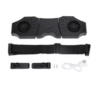 MMABEUTF Ventilador de cintura USB recargable de 3 velocidades, 8000 mAh, funciona con pilas, ventilador personal portátil, ventilador dual para exteriores, granja, camping, senderismo, (Negra)