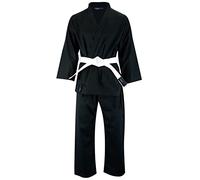 mmasport Kimono Karate de algodón 230 gr 8 oz Uniforme para artes marciales, Negro , 4 / 170 cm