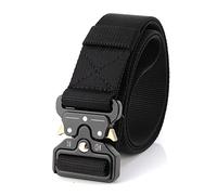 MMAXZ Cinturón de talla grande para hombre de 150cm y 170cm, cinturón de nailon de lona de combate multifunción para exteriores, accesorios de ropa, Negro