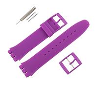 MMBAY Correa de reloj de goma hipoalergénica de repuesto de silicona impermeable para reloj Swatch Skin Seris para hombres y mujeres (17 mm, morado)