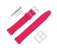 MMBAY Correa de reloj de silicona de goma ultrafina de alta calidad, resistente al agua, apta para reloj Swatch Skin Seris para hombres y mujeres (16 mm, rojo rosa)