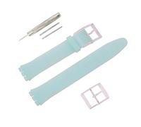 MMBAY Correa de reloj de silicona de goma ultrafina de alta calidad, resistente al agua, apta para reloj Swatch Skin Seris para hombres y mujeres (16 mm, verde menta)