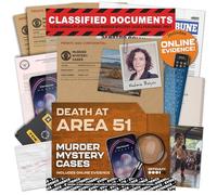 MMC Death at Area 51 - Juegos de misterio de asesinato para adultos con 47 pruebas realistas y pistas - Juego de resolución de crímenes inmersivo y juegos de mesa para adultos - Juego individual o