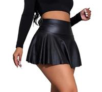 MMCCHB Mini Falda de Cuero PU de Cintura Alta Sexy de Las Mujeres - Chic Stretch Fit Party & Club Wear (XL)
