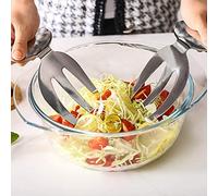 MMCCHB Paquete de 2 piezas para ensalada, servidores de ensalada de acero inoxidable para servir y mezclar ensalada, pasta, frutas y más en tu encimera de cocina, 9.4 x 16.8 pulgadas