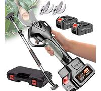 MMCUBE Tijeras de podar eléctricas Inalámbricas Podadora a batería 21V 4.5AH con Pértiga de extensión - Tijera eléctrica de jardinería - 45mm de diámetro de Corte (Color : 3 Battery, Size : 3 Blade)