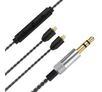 MMCX - Cable de repuesto SE535 para auriculares, cable de extensión de auriculares con cable de 3,5 mm con control remoto de volumen compatible con Shure SE215 SE315 SE425 SE535 SE846 UE900 (Negro)