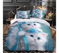 MMDASBVPE Ardillas Lindas Funda de Edredón Diseño 3D 3 Piezas Suave Cierre de con Fundas de Almohada Antialérgica Escena del Bosque de Dibujos Animados Funda Edredon for Familia King（220x240cm）