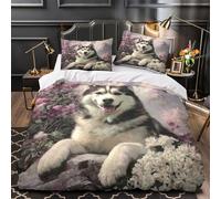 MMDASBVPE Arte canino Shih Tzu Funda de Edredón Cierre de Juego de 3 Piezas Estampado 3D Incluye Fundas de Almohada Lavables Funda Edredon for niña Double（200x200cm）