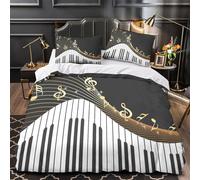 MMDASBVPE Claves Musicales Funda de Edredón Estampado 3D Juego de 3 Piezas Cierre de Cremallera Oculta Incluye Fundas de Almohada Lavables Abstracto Funda Edredon for Ancianos Super King（260x220cm）