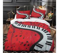 MMDASBVPE Claves Musicales Funda de Edredón Juego de 3 Piezas Microfibra Suave Impresión 3D Cremallera Oculta Incluye Fundas de Almohada Suave Abstracto Funda Edredon for Ancianos Single（140x200cm）