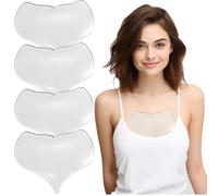 MMDOCO 4 almohadillas decorativas antiarrugas, almohadillas de silicona reutilizables contra arrugas, almohadillas de pecho en forma de corazón, ideales para cuidado nocturno y viajes, parches de