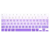 MMDW Cubierta de teclado ESP A2179 de silicona protectora de teclado para MacBook Air de 13 pulgadas con Touch ID A2337 M1 Chip Diseño europeo (versión 2020), color morado degradado