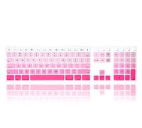 MMDW Funda de silicona para teclado de Apple iMac G6 MB110LL/B MB110LL/A A1243 de tamaño completo con teclado numérico (versión de EE.UU.), color rosa degradado