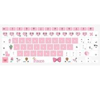 MMDW Funda de teclado ESP A2179 de silicona protectora de teclado para MacBook Air de 13 pulgadas con Touch ID A2337 M1 Chip Diseño europeo (versión 2020), color rosa princesa