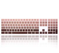 MMDW Funda para teclado numérico inalámbrico Bluetooth de silicona ultra fina de tamaño completo para teclado Apple iMac 2017 2018 con teclado numérico MQ052LL/A A1843 (café ombre)