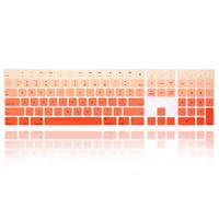 MMDW Funda para teclado numérico inalámbrico Bluetooth de silicona ultra fina de tamaño completo para teclado Apple iMac 2017 2018 con teclado numérico MQ052LL/A A1843 (naranja ombre)