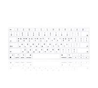 MMDW Funda ultrafina de silicona para teclado de idioma coreano para MacBook Air de 13.3 pulgadas y 13 pulgadas 2020 con procesador Apple M1 (modelo A2337) Touch ID Accesorios Protector de la versión de EE. UU. (blanco)