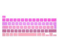 MMDW Lengua española ESP Funda de teclado de silicona para MacBook Pro 16 2019 A2141 para MacBook New Pro 13.3 pulgadas A2338 M1/A2251/A2289 con barra táctil y Touch ID versión europea (Ombre rosa)