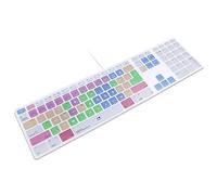 MMDW Premiere Pro CC Atajos de diseño extendido Funda protectora de teclado de silicona compatible con iMac G6 Teclado con cable de aluminio MB110B/B (A1243) Teclado numérico Versión UE/EE. UU